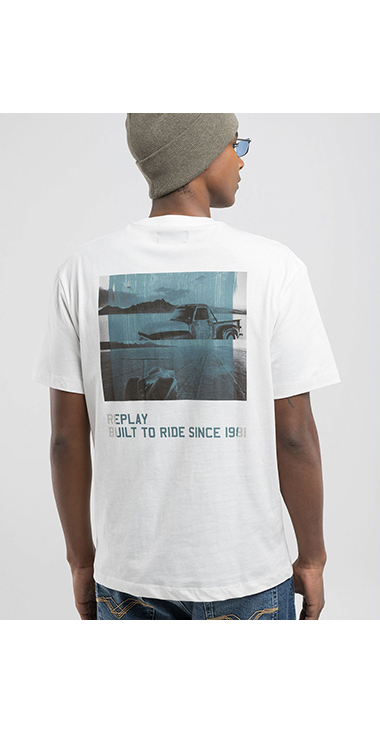 リラックスフィット ベーシックジャ－ジーコットンプリントTシャツ 詳細画像